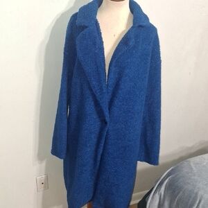 SHEIN Blue Teddy Coat- W Sz 6